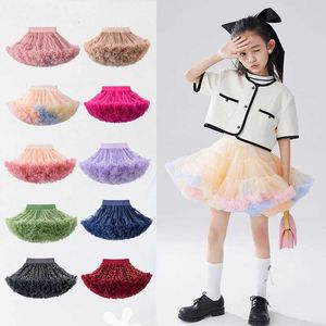 Skirts Pop Pink Kid UpgradeTutu Skirt for Girls with Gold Glitter Stars Fluffy Tulle Skirt Children Princess Skirts Child Clothes Pixie Y240522