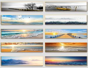 Natural Beach Sunset Landscape Tela dipinti Poster marini e stampe Picture d'arte da parete per soggiorno Decorazione per la casa no Frame4878093