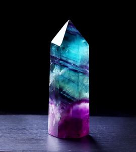 Natural Fluorite Hexagonal Column Crystal Point Wand Mineral Crystal Home Decoration Stone Study Room Decoration2410857