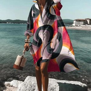 Kvinnors polos 2024 Summer Selling Shirt kjol mode 3d tryck extra stor kvinnors topp strandstil casual bohemian personlighet