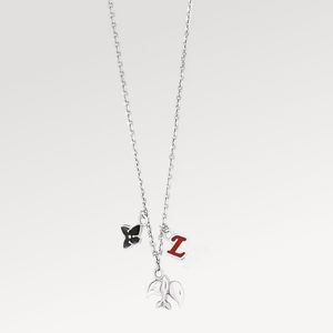 With Box Classic Men Plane Letter Flower Pendant Necklaces Silver Plated Stainless Steel Plated Luxury Necklace for Women Man Valentine's Day Jewelry-gift
