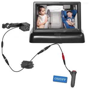 İç Aksesuarlar Babi 4.3 inç HD Katlanabilir Araba Arka Görüntü Monitör Gece Görme Yedeklemeli LCD TFT Ekran için