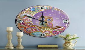 Nowe produkty 5D Tin Diamond Painting Clock Owl Diamond Haft Hafter of Rhinestone Home Wall Malowanie z diamentami 2016410177