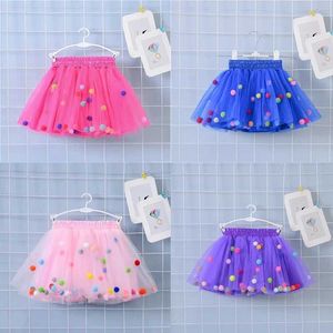 Röcke 2024 Neuankömmlinge Kind Mulität Bunt Tüll Tutu Rock Pom Prinzessin Mini Kleid Kinder Kleidung Pettiskirt Mädchen Kleidung Y240522