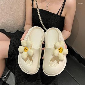 Slippers Shoes Woman 2024 Platform Cover Toe Low Luxury Slides Summer Designer Soft PVC PU Rubber Rome Hoof H