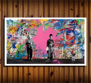 Mr Brainwash Juxtapose Canvas Painting Living Room Home Decor Modern Mural Art Oil Painting7295903