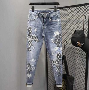 Herren Jeans Designer Herren Elastizität Jean Hombre Hosen Männer und Frauen Modemarke Luxushose Jeans Pant Trend Hosen Menss6tk
