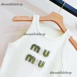 Womens Clothes Shirt Designer Women Sexy Halter Top Party Crop Leisure Miumiuss Tshirt Embroidered Luxury Tank Top Summer High Quality Backless Shirt 592