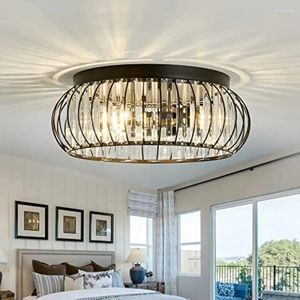 Taklampor Ljusarmaturer Moderna Crystal Chandelier Black E26 inomhusbelysning för hall sovrum badrum foajé vardagsrum