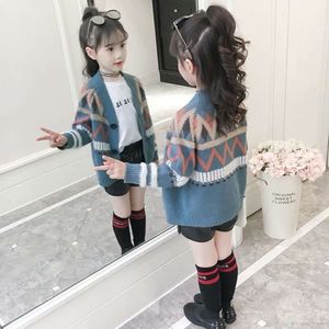 春秋の秋ニットカーディガンセーターの子供衣類ティーンエイジガールズセーターズキッズベビーガール服冬10 12年l2405