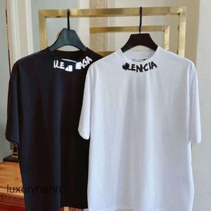 Designer T-shirts Balenciigas herrtröjor Hoodie Top Quality Version 24 New B Family Halsbokstav Graffiti Kort ärm och WO FA VV1B XVN3