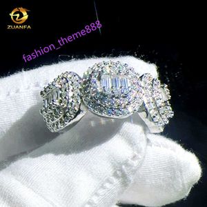 Zuanfa Men Hip Hop Rings 925 Sterling Silver Jewelry VVS Moissanite Diamond Ring with GRA証明書