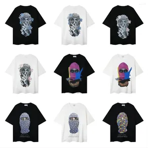 Herr t shirts 2024 varumärkesdesigner mens t-shirts ih nom uh nit brev maskerade män tryckt avslappnad kort ärm kvinnor bomull lös bekväm bekväm