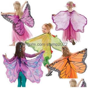 Other Festive Party Supplies Halloween Cape Children Butterfly Fairy Angel Childrens Day Christmas Wings Stage Play Show Props Dro Dhrgw