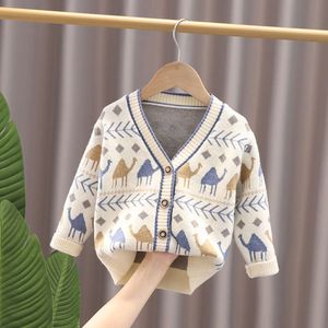 Autumn Winter Kids Coats 2021 New Casual 1-5Yrs Baby Clothing Warm Boys Child Outwear Knitted Cardigan Sweater For Girls L2405