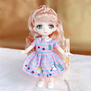 Dolls Movable Joint 16cm Anime Eye Toy Doll Ball Joined Body 1/8 Cute Bjd Anime Doll Kawaii Cute Kawaii Bjd Doll DIY Childrens Toy S2452201