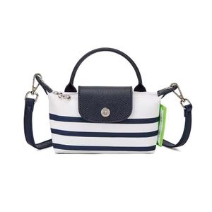 高品質のLongxiang Mini New Striped Womens Handbag CrossbodyバッグLongxiangバッグ穴あきショルダーストラップ