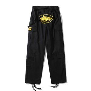 ** High Street Multi Pocket Side Buckle Ribbon Workwear Pants للرجال والنساء العلامة التجارية العصرية سراويل تكتيكية عريضة التكتيكية