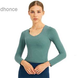 Lu Women Pulovers Yoga Fitness Sport Crop Top Womens Shirt Sleeve Long Abbigliamento da palestra blusa Rashguard Rashguard