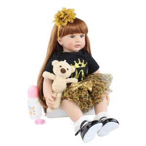 Dolls Bzdoll 60cm de 24 polegadas Longevidade Doll Baby Doll Live Soft Silicone Princess recém -nascido vestido fofo Up Toy Handmade Gift S2452201 S2452201 S2452201