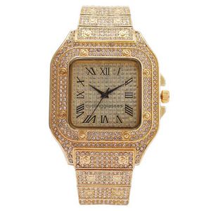 Fashion Square Diamond Full Roman Scale Watch Watch Quartz