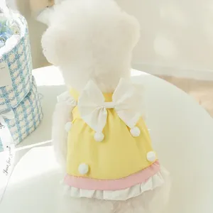 Dog Apparel Cute Clothes Small Teddy Bichon Bear Princess Wind Cake Dress Child Summer Vest Pet