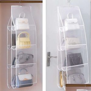 Storage Bags Upgrade Handbag Hanging Organizer Bag For Wardrobe Organizers Closet Drop Delivery Home Garden Housekee Organization Dhk0R