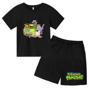 My Singing Monsters Kids Summer Casual 2pcs T-shirts+Pants Suits 3-14 Years Boys Girls Cute Outfits Children Gift Clothes Sets L2405