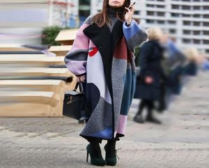 New Fashion Women Winter sweater warm designer woolen coat design Xlong wool blend dress Outerwear Windbreaker printed Fleece cas4927007