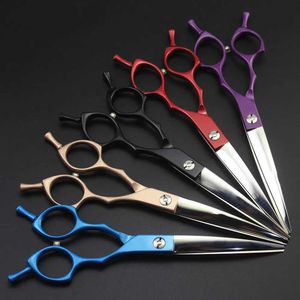 Hair Scissors Professional Japanese 440c 6.5-inch pet dog grooming cuffs hair clips haircuts tools and hairdressers Q240521