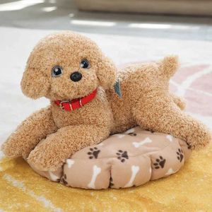 Dolls de pelúcia realidade macia Teddy Dog Plush Toy Fun Simulation encher Little Dog Doll Birthday Birthday Gift H240521 3NJX