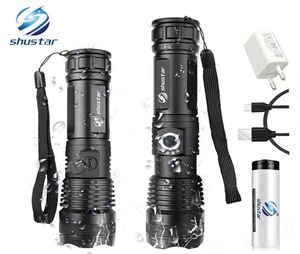 Powerful LED Flashlight XHP50 Lamp bead Support zoom 5 lighting modes Torch By 18650 or 26650 battery For outdoor activities7098625