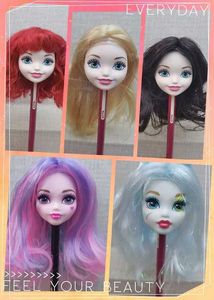 Dolls Doll Head Toy Princesa Cabeça Candy Color Diy Toy Wig Presente de aniversário Preto Purple Rink Green Gold 1/6 1/4 Wig S2452203