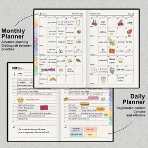Notepad Monthly Sketchbook Weekly Planner Calendar 2024 Diary Stamping Stickers Notebook With Planning Label 5 And Agenda