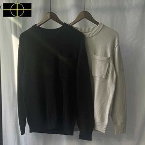 Herrhuvtröjor Sweatshirts Classic Design Ghost Series Sweaters Men Kvinnor Sleeve Cross Patch Sticked Pullovers Men bröstficka tröja Q240521