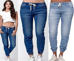 Kvinnors designer solid färg dragsko jeans mode lös capris femme kläder blom byxor avslappnad casual Apparel9524121