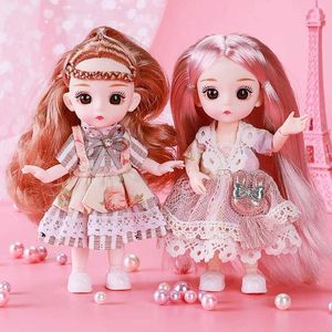 Dolls Dolls 16cm Princess BJD Doll Cute Facial Clothing and Shoes 1/12 Scale DIY Movable 13 Add Cute Gifts Girl Toys S2452202 S2452203