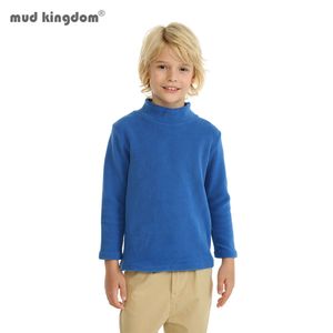 Mudkingdom Kids Fleece Shirts Warm Boys Girls Turtleneck T-Shirts Solid Long Sleeve Thermal Pullover Tops Fall Winter Clothes L2405 L2405