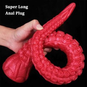 Altri oggetti di bellezza per la salute Long Cuggino anale Plug del diffusore vaginale anale Octopus tentacolo animale pseudo pene femmina massaggio prostata maschio prodotto Q240521