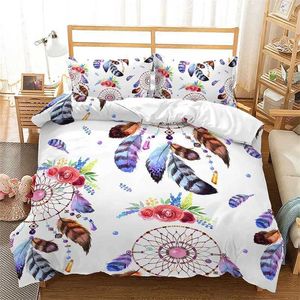 Bedding sets Dreamcatcher Duvet Cover Bohemia Comforter Microfiber Feather Set Full Twin for Girls Teens Adults Bedroom Decor H240521 IKGC