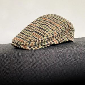 Klasyczna kratowa czapka Sboy dla mężczyzn Women Wolo wełna płaska bluszcz vintage gatsbay hat irish outdoor cabbie beret BJM94 240522