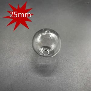 Şişeler 50pcs 25mm açık cam dilek şişe kabarcık flake kolye kolye globe cazibesi diy kubbe takı bulma iki delik