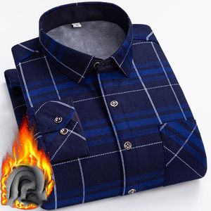 winter new men's thermal shirt dad wear fleece-lined thickened double-sided fleece cardigan Plaid middle-aged and elderly shirt