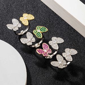 Einzigartiger Charme Vanly Ring für Männer und Frauen Silber Schmetterling mit Diamant vielseitig mit originalem Logo vanlybox
