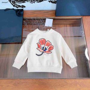 Top Bluie dla dziecka Wysokiej jakości czerwony wzór kwiatów drukarnia Sweter Rozmiar 100-160 okrągły