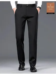 Ternos masculinos Business Velvet Business Troushers Bordado calças retas de moda masculina adulta Ocasião formal de lazer