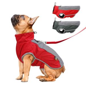 Abbigliamento per cani vestiti caldi animali domestici ET inverno impermeabile per cani di grandi dimensioni Cappotto di abbigliamento riflettente Bulldog francese H240522