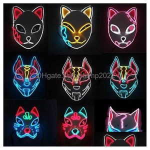 Other Event Party Supplies Demon Slayer Glowing El Wire Kimetsu No Yaiba Characters Cosplay Costume Accessories Japanese Fox Hallo Dh5Vk