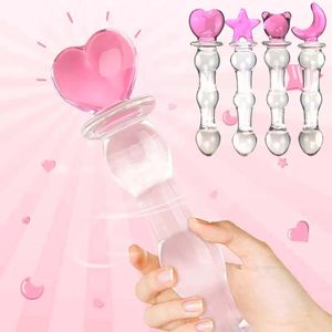 Love Fairy Stick Crystal Glass Fałszywe koraliki penisa wtyczka analna wtyczka tyłka tajty seksualne zabawki 240516