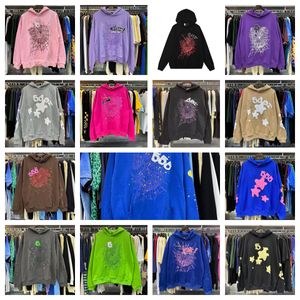 designer fluffy hoodies Young Thug Men Women Hoodie High Quality Foam Print Spider Web Graphic Pink Sweatshirts y2k Pullovers S-2XL Designer Hoody Tracksuit A3